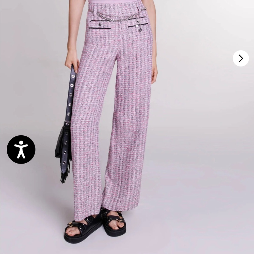 Maje Metallic Tweed Pants